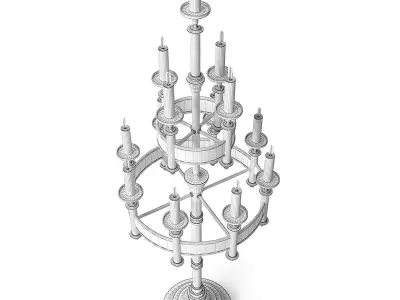 Medieval Standing Candles 3D model