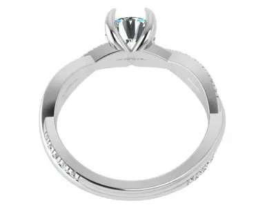 Round Diamond Twisted Ring 4630 3D print model