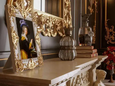 Classic Room Scene 3D model 3D model