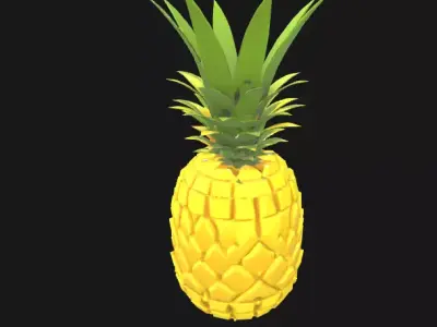 Low Poly Pineapple - Stylized 3D Model for Games and Animations Low-poly 3D model