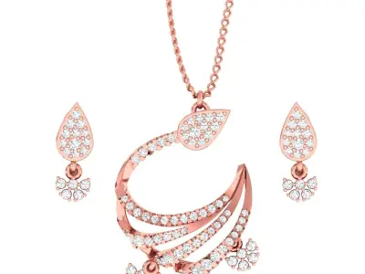Pendant Earrings combo - 1175 3D print model