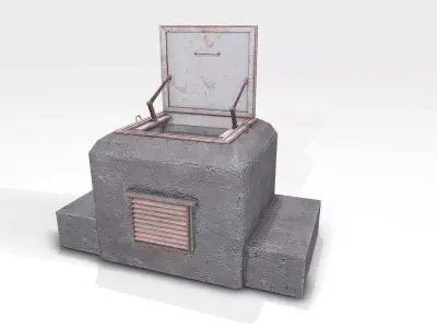 Old Bunker Entrance Low-poly 3D model