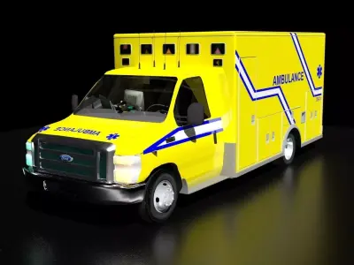 Quebec Ambulance Free low-poly 3D model