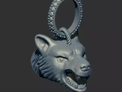 Wolf Pendant 14087 3D print model