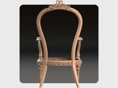 Carved  single sofa for cnc 15 3D model