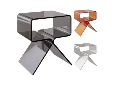 Acrylic Side Table - 3 Color Options 3D model