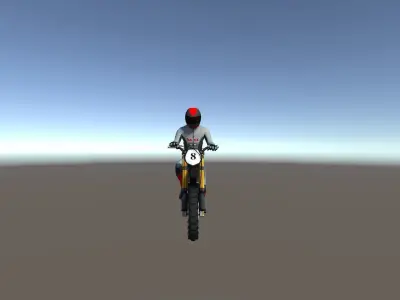 Low Poly Dirt Bike With Rider-5 Low-poly 3D model