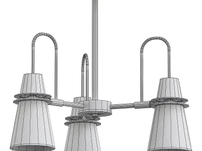 reinar-a three - light chandelier gold 3D model