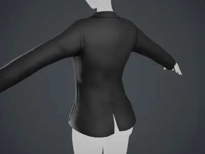 Female Black Jacket Style 2 Low-poly 3D model
