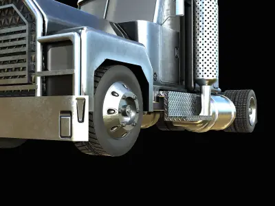 Semi-Truck Game-ready PBR semi truck Low-poly 3D model