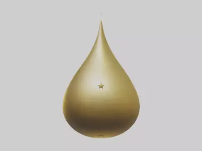 Golden Stardrop Low-poly 3D model