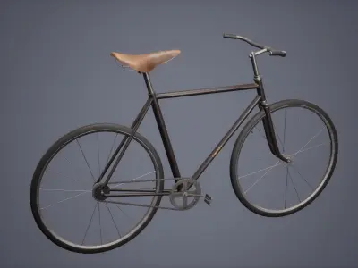Bicycle Set Low Poly Game Ready vintage Low-poly 3D model