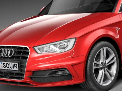 Audi A3 5-door S-line 2014 3D model