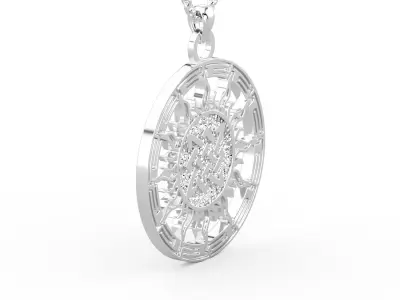 Silver pendant amulet  Star of Lada of the Virgin Mary 3D print model