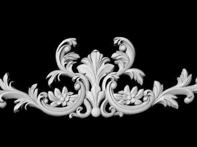 Central decor ornament for furniture 3D model 905