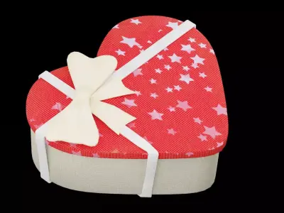 Heart Gift Box Low-poly 3D model