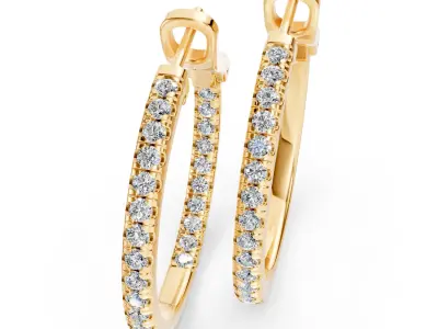 Round Earrings With Clasp Lock 3D print model