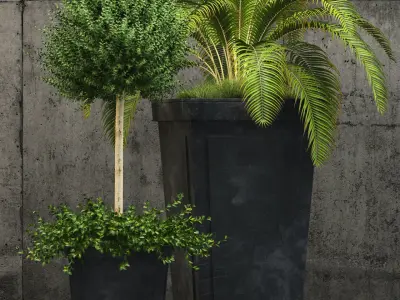 Restoration Hardware paneled sheet metal planters 3D model
