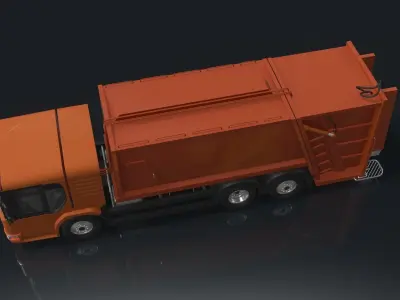 Garbage trucks Low-poly 3D model