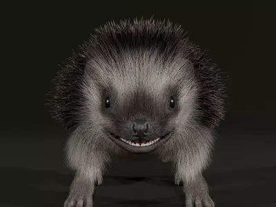 Realistic Animated Hedgehog 3D model
