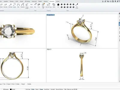  Round Engagement Ring  Engagement Rings  Gold Promise Ring 3D print model