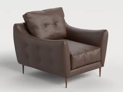Chair 8 Leather Armchair Sofa 3D model