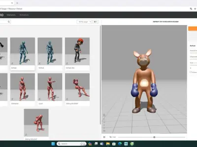 Boxing Kangaroo Animal Animated Low-poly 3D model