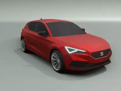 Seat Leon low poly 3D model Low-poly 3D model