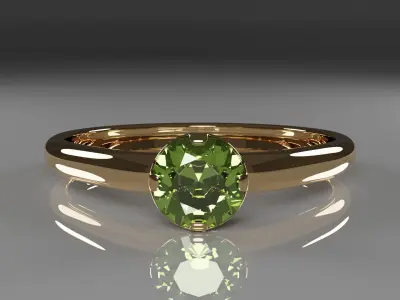 Ring with peridot 3D model 3D model