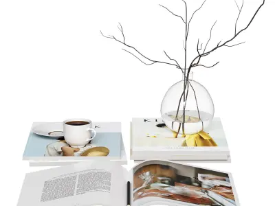 Decorative Set with Kinfolk Magazines 3D model