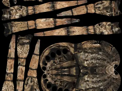 Spider Model giant in desert - 3D model
