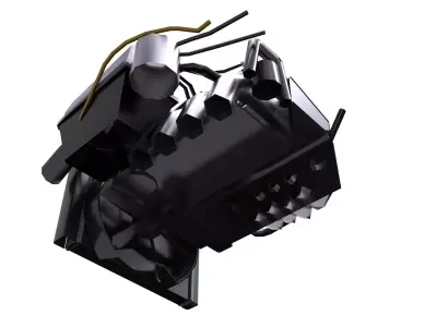 Mercedes-Benz Inline 4 M102 engine Low-poly 3D model