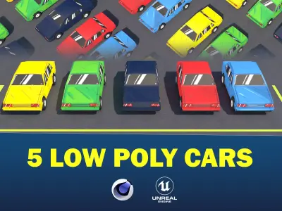 Low poly Cars car simulator Low-poly 3D model