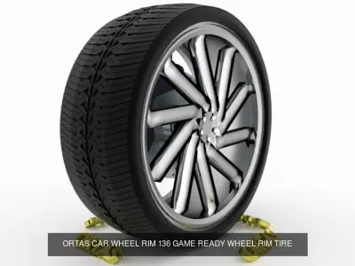 ORTAS CAR WHEEL RIM 135-136 GAME READY WHEEL 3D Model Pack