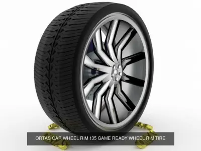 ORTAS CAR WHEEL RIM 135-136 GAME READY WHEEL 3D Model Pack