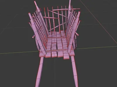 medieval wooden cart Low-poly 3D model buy