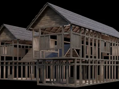 Medieval Village Pack  - 5 Assets - 4K Textures Game Ready Low-poly 3D model buy