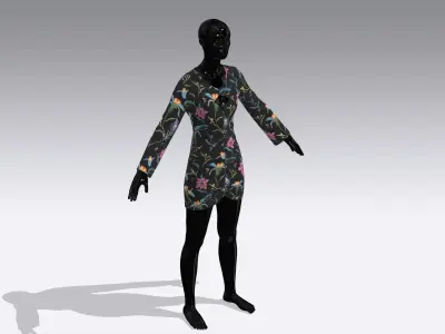 Woman Cloth Dress Low-poly 3D model