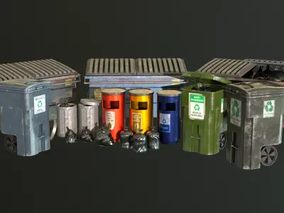 Urban Trash Pack Vol 1 Low-poly 3D model