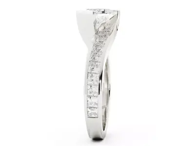 Princess Cut Solitaire Engagement Ring 3dm 3D print model