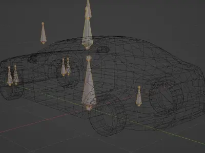 Lowpoly Mercedes Benz C200 Low-poly 3D model