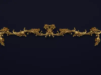 Plaster decorative frame 3D model 08 3D model