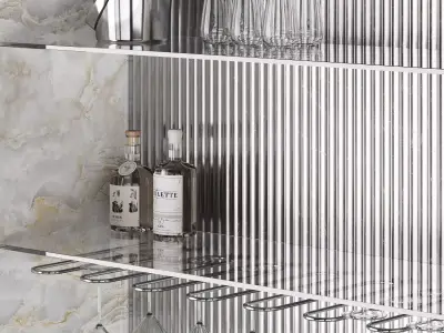 Home Wooden Bar with Wine Storage by ScandiFrost 3D model