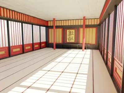 Dojo Hall Low-poly 3D model