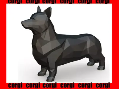 Corgi low poly 3D print model