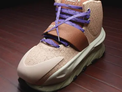 colorful sneakers animation Low-poly 3D model