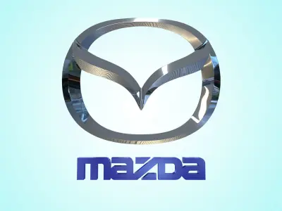 Mazda car logo emblem 3D model
