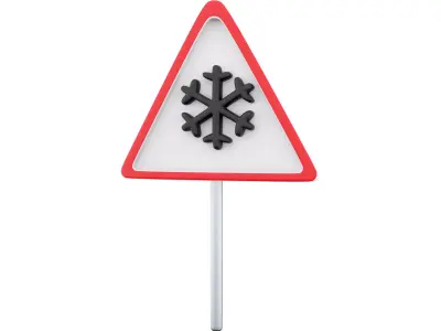 3D snow road sign icon  3D model