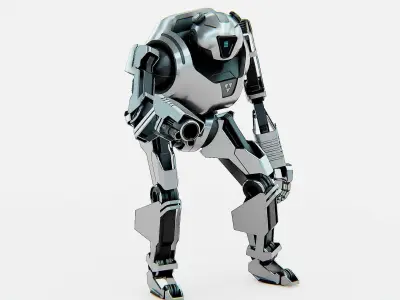 COMBAT DROID PANDA  Rigged for Unreal Engine - Unity - MIXAMO 3D model