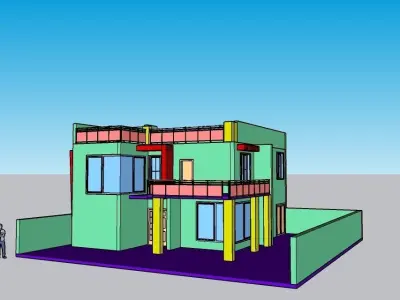 3d house modern with car 3D model